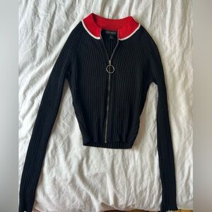 Red and black sweater